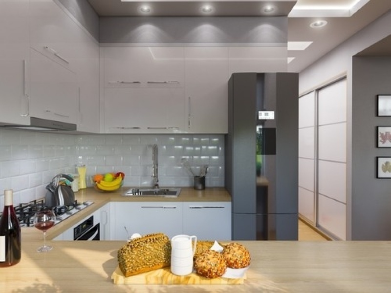 Cozinha Planejada com Bancada na Tanque Grande - Cozinha Planejada para Apartamento Pequeno
